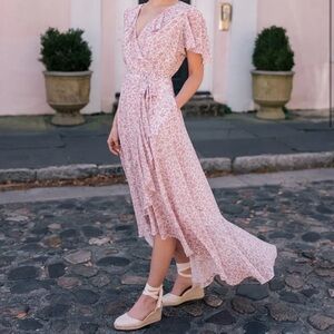 Floral Pink Wrap Dress gal meets glam size4